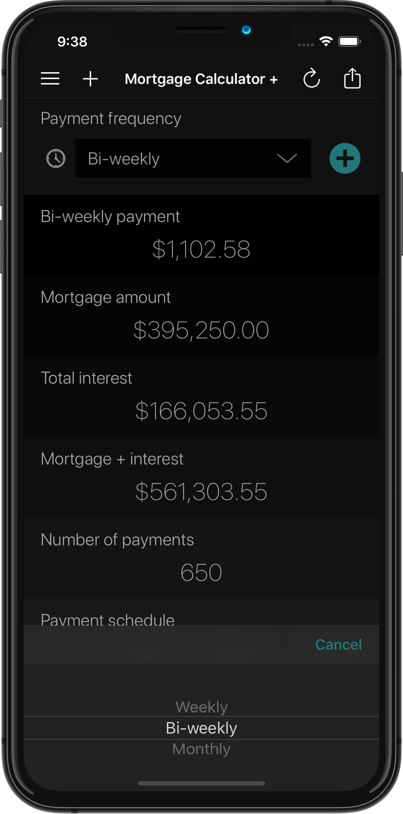 Mortgage Calculator + Payment Frequency